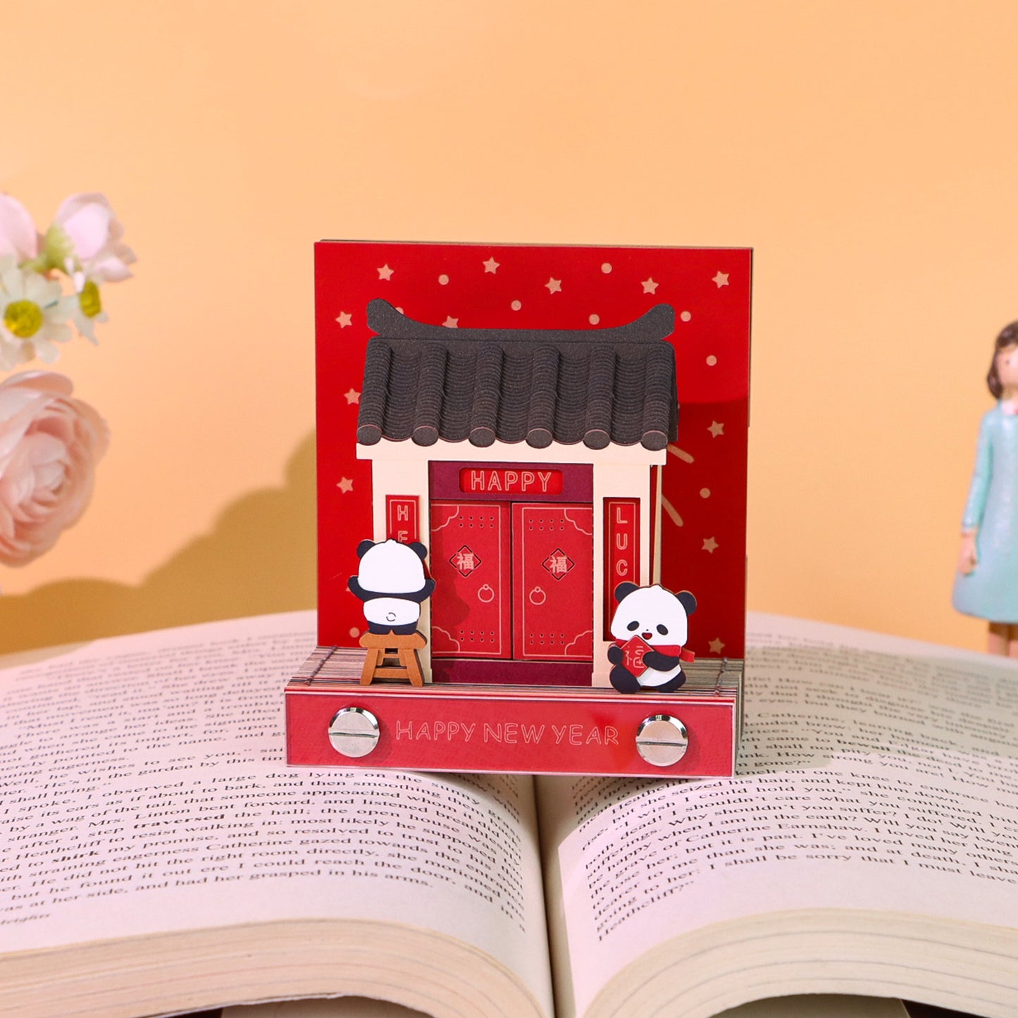 Happy New Year Tear Off 3D Memo Pad With Light and Calendar