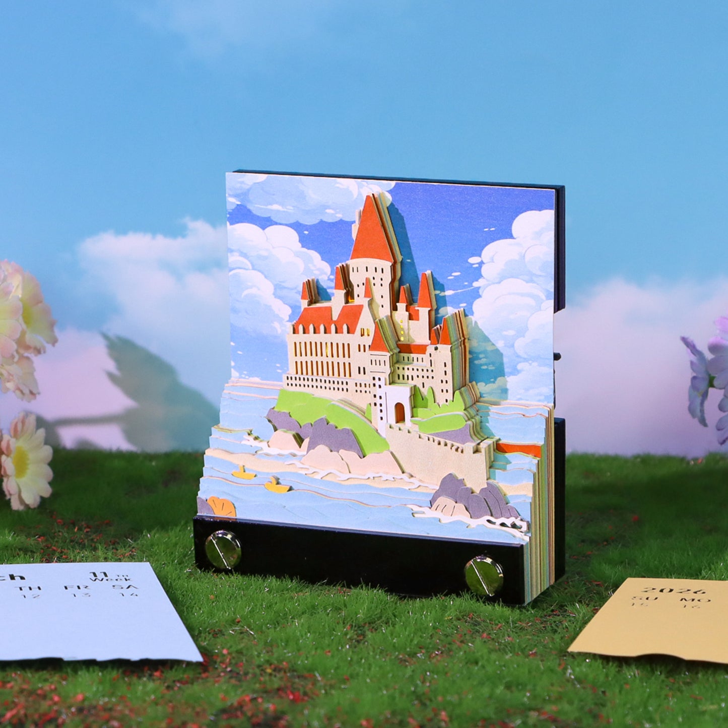 Ocean Castle Tear Off 3D Memo Pad With Light and Calendar