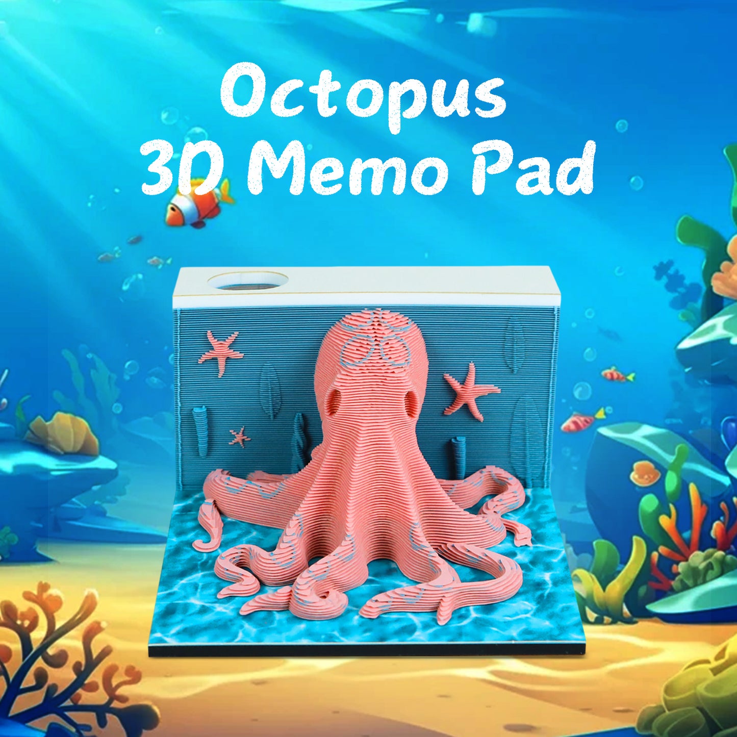 Octopus Figure Model Hand Tear off 3D Calendar Memo Pad