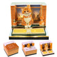 Orange Cat Pet Miniature Hand Tear off 3D Calendar Memo Pad With Light