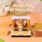 Orange Cat Pet Miniature Hand Tear off 3D Calendar Memo Pad With Light