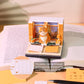 Cute Orange Cat Hand Tear off 3D Calendar Memo Pad With Ligh