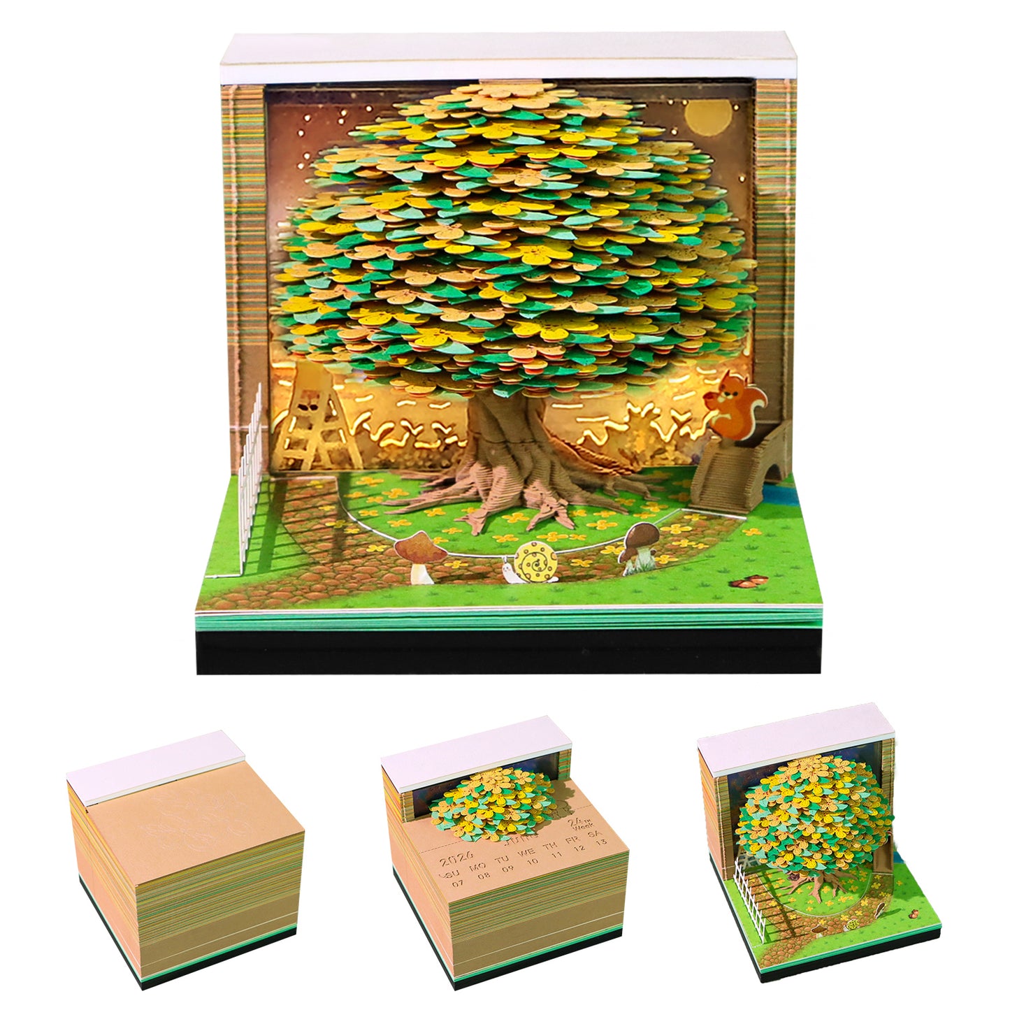 Osmanthus Tree 3D Calendar Memo Pad With Light
