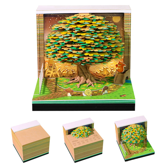 Osmanthus Tree 3D Calendar Memo Pad With Light