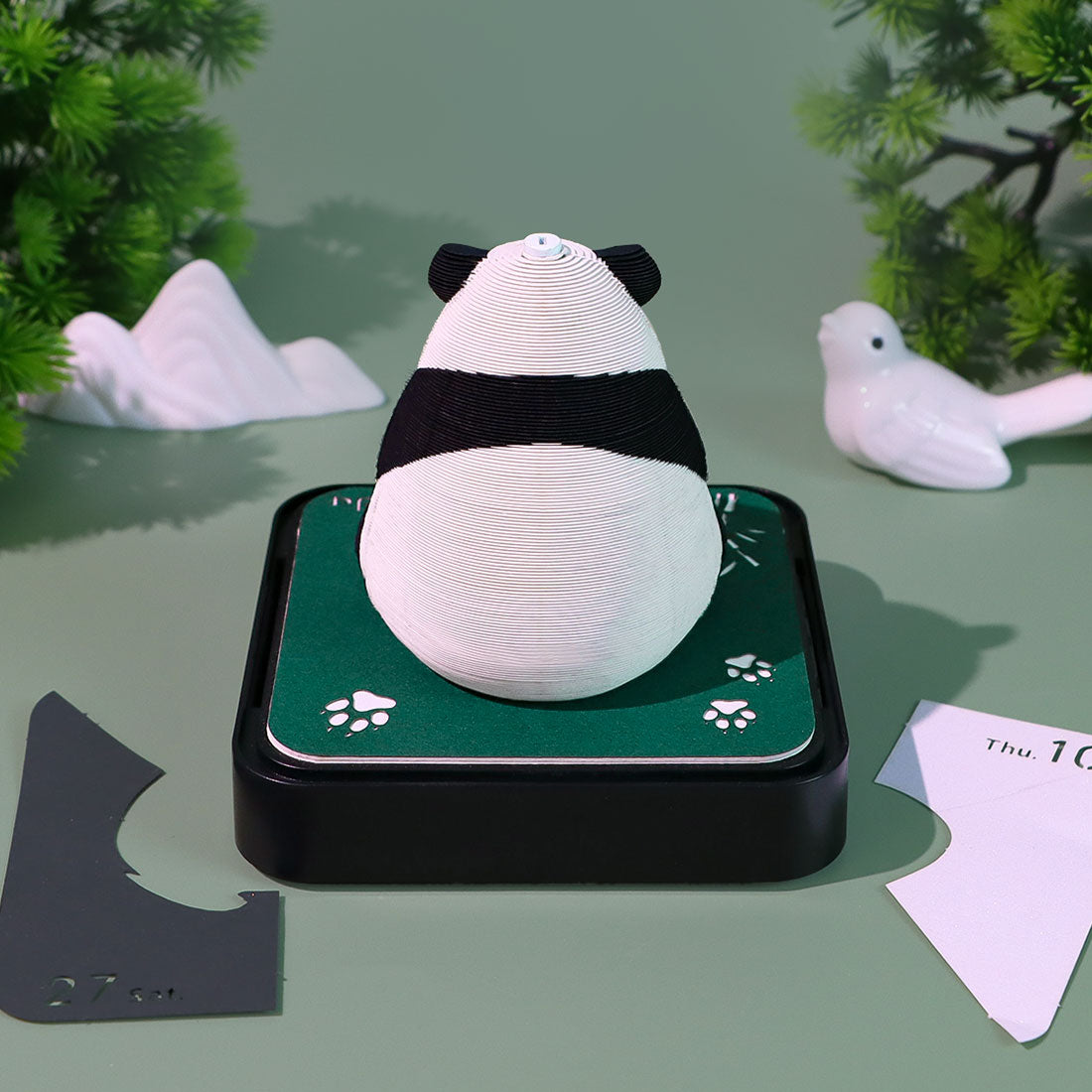 Cute Panda 3D Model Hand Torn Memo Pad With Daily Calendar 2026