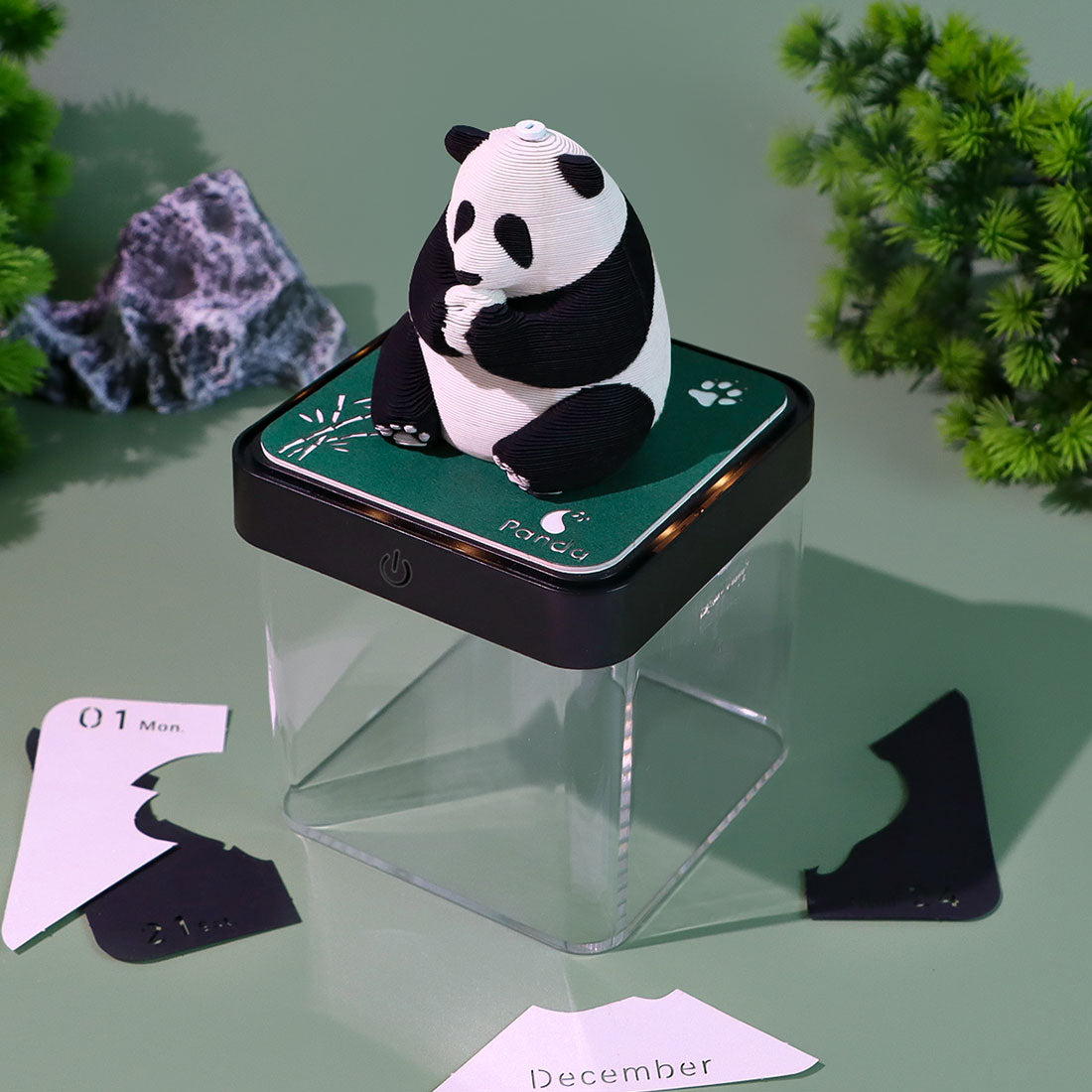 Cute Panda 3D Model Hand Torn Memo Pad With Daily Calendar 2026