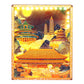 Traditional Building Style Paper Craving Lamp With Calendar Sheets（Acrylic Shadow Box Frame）