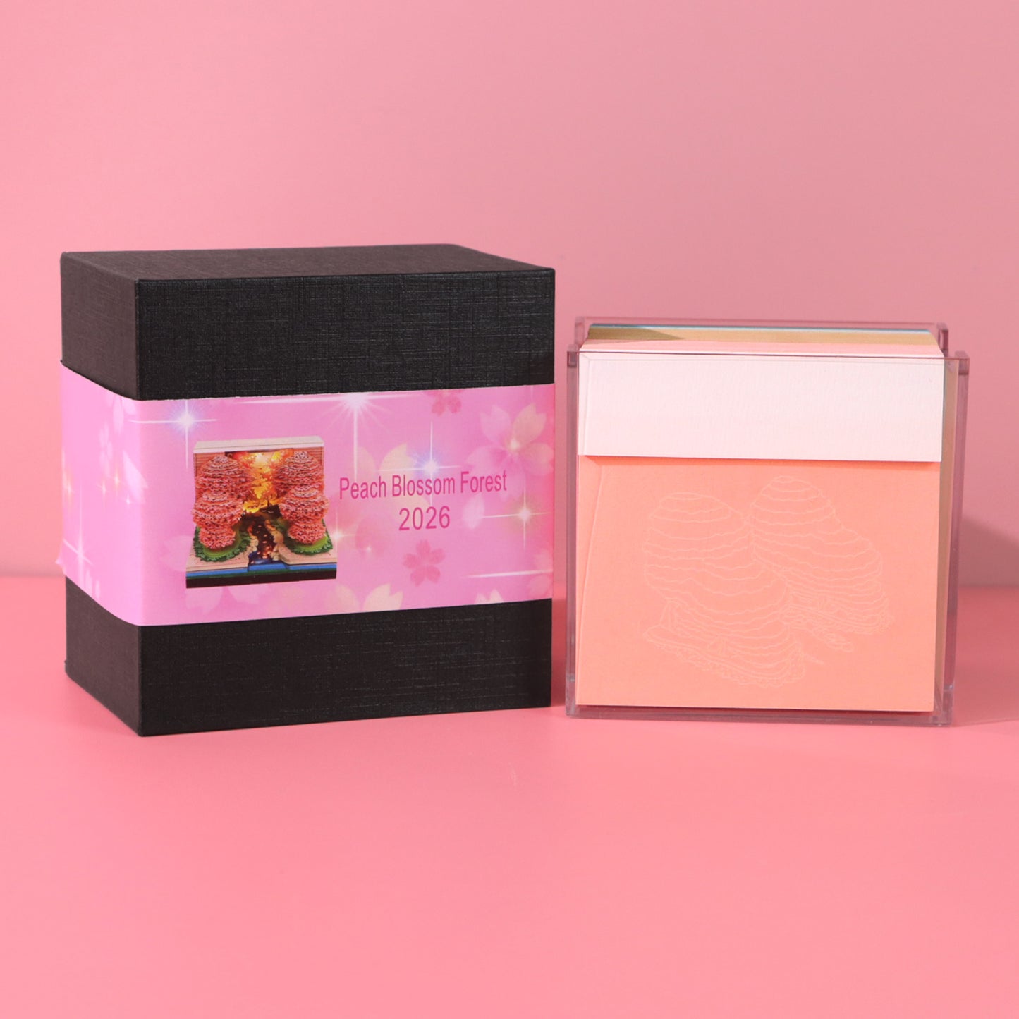 Blossoms Peach Grove 3D Model Memo Pad With Calendar and LED