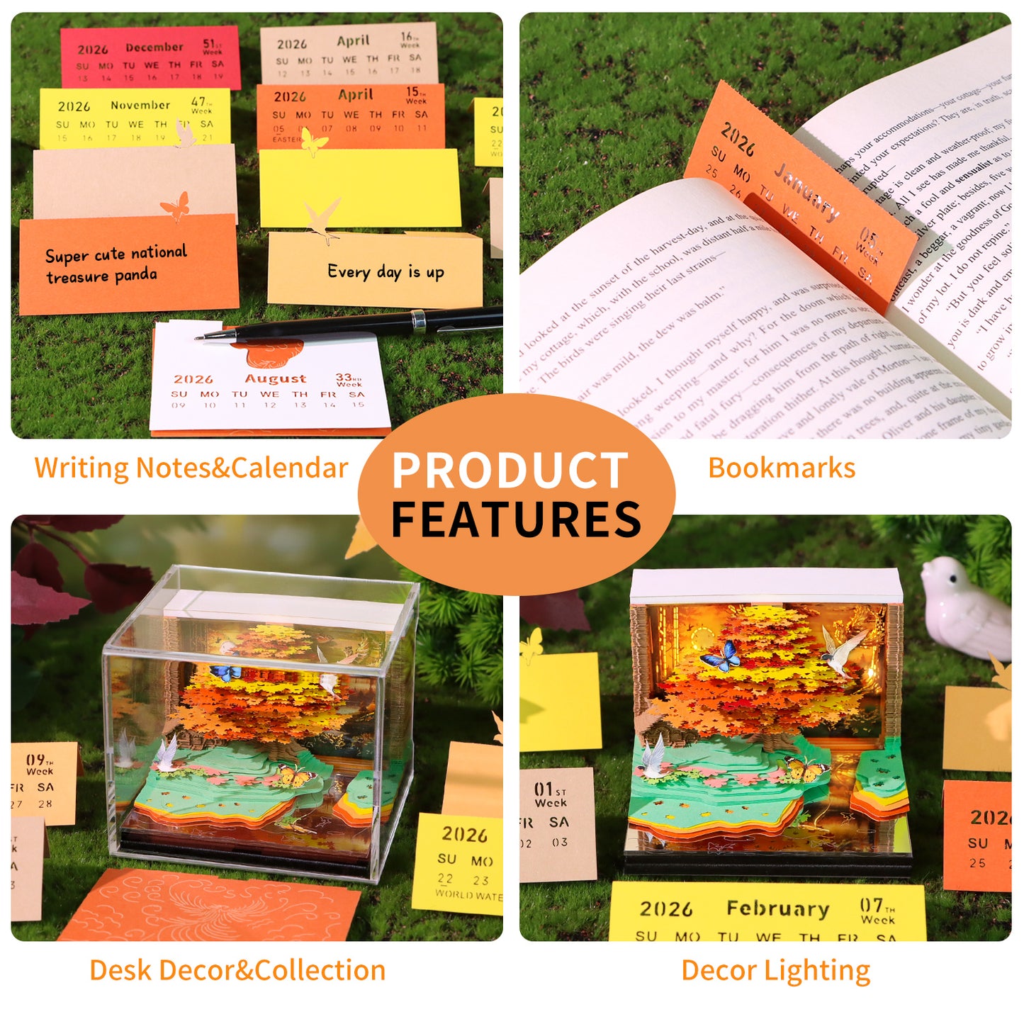 Phoenix Tree 3D Model Hand Torn Memo Pad With Weekly Calendar 2026