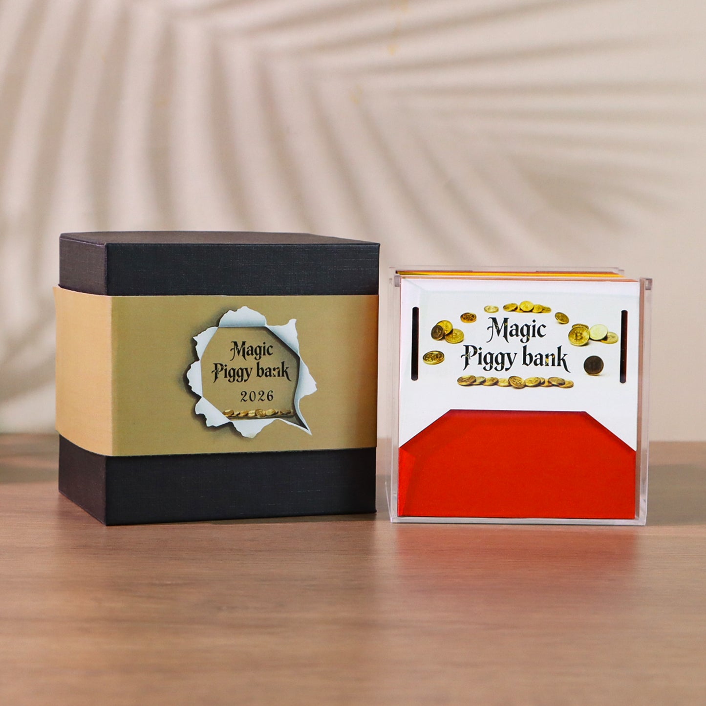 Magic Wizard Coin bank Miniature Hand Tear off 3D Calendar Memo Pad With Light