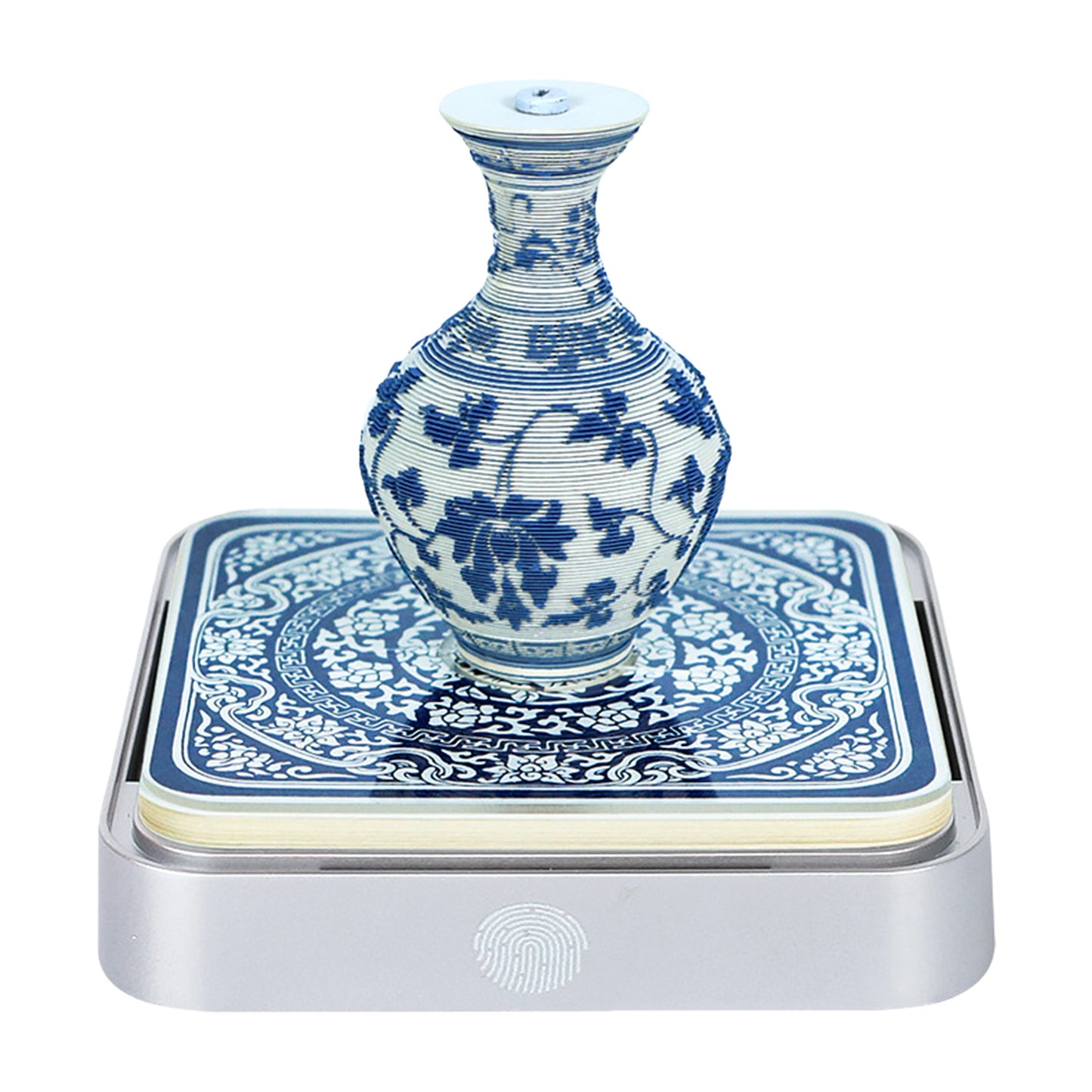 Blue and White Porcelain 3D Paper Sculpture Calendar Memo Pad With Light