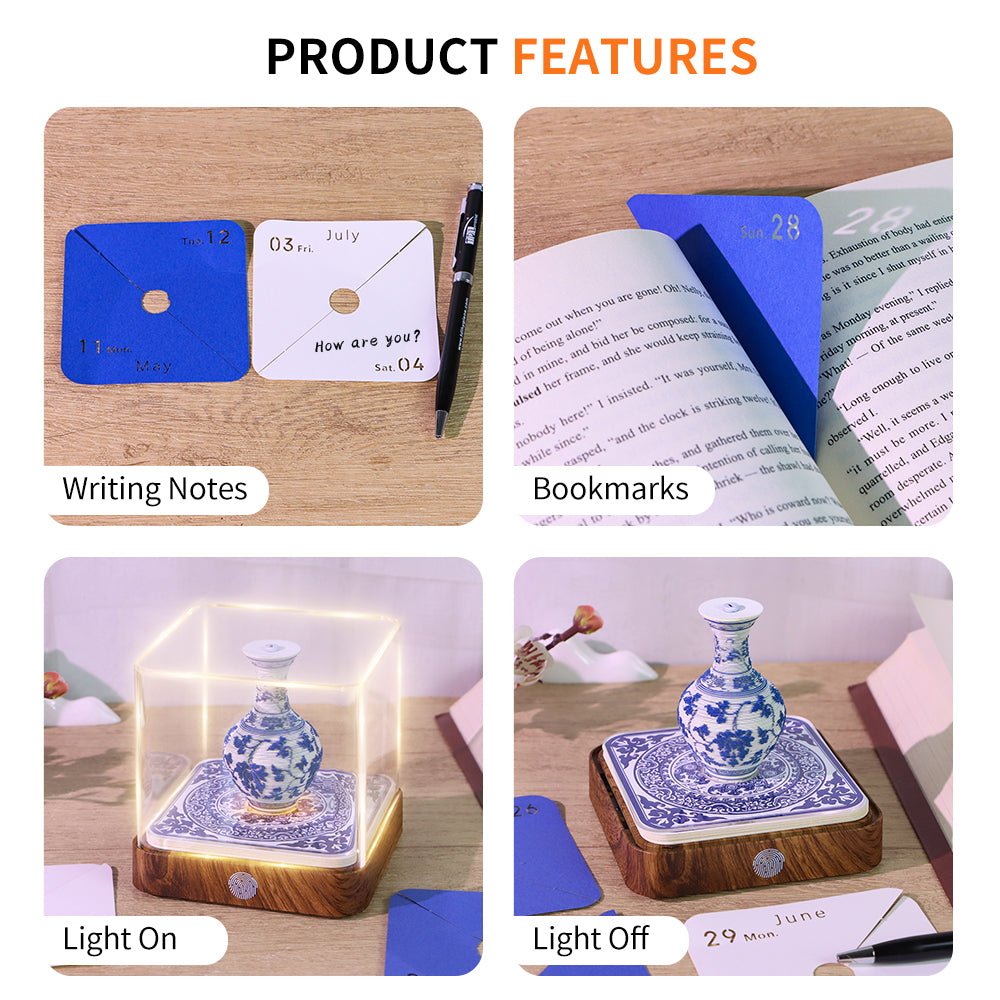 Blue and White Porcelain Vase 3D Model Hand Torn Memo Pad With Daily Calendar 2026