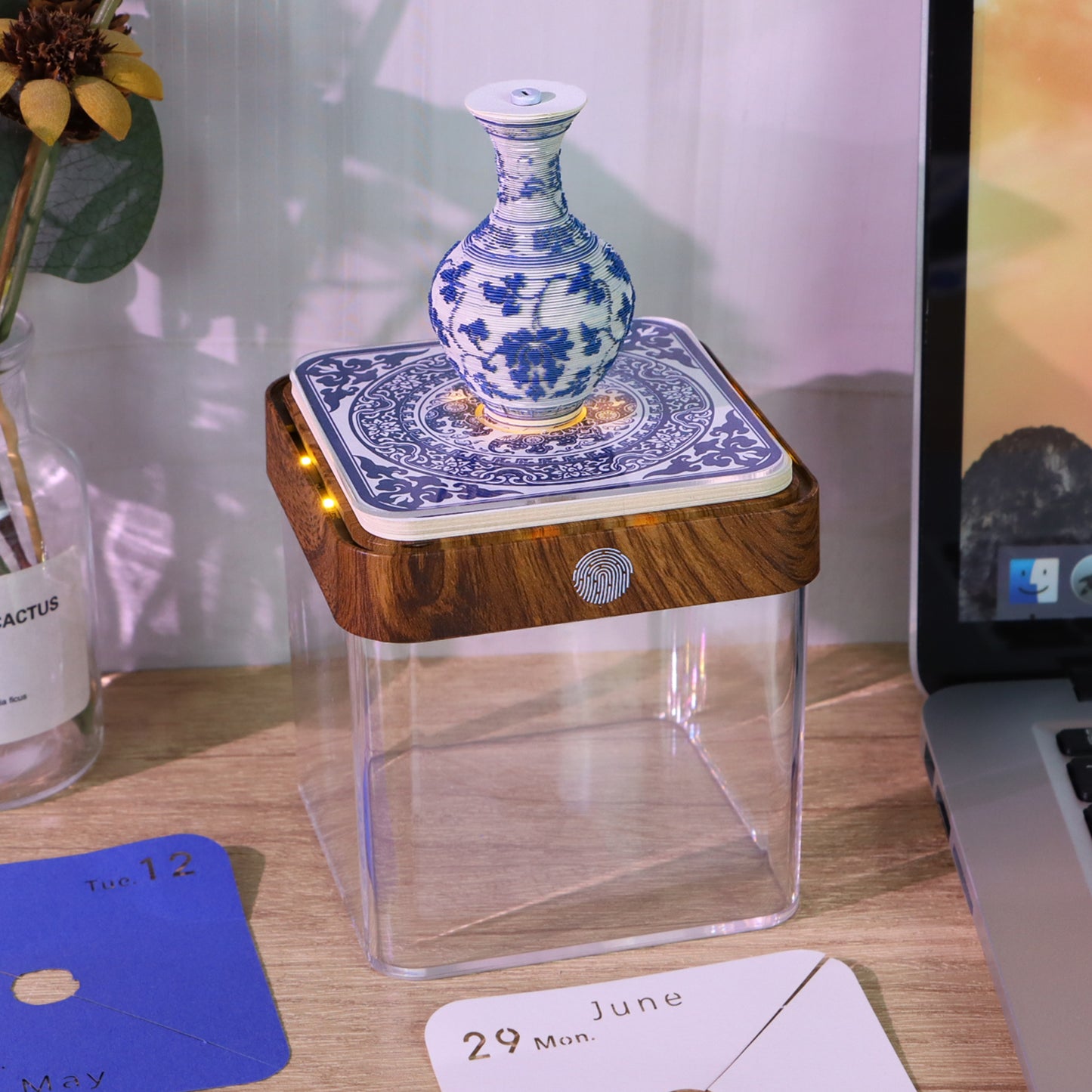 Blue and White Porcelain Vase 3D Model Hand Torn Memo Pad With Daily Calendar 2026