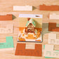 Pumkin House Diorama Hand Tear off 3D Calendar Memo Pad With Light