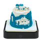 Santorini Aegean Sea 3D Paper Sculpture Calendar Memo Pad With Light