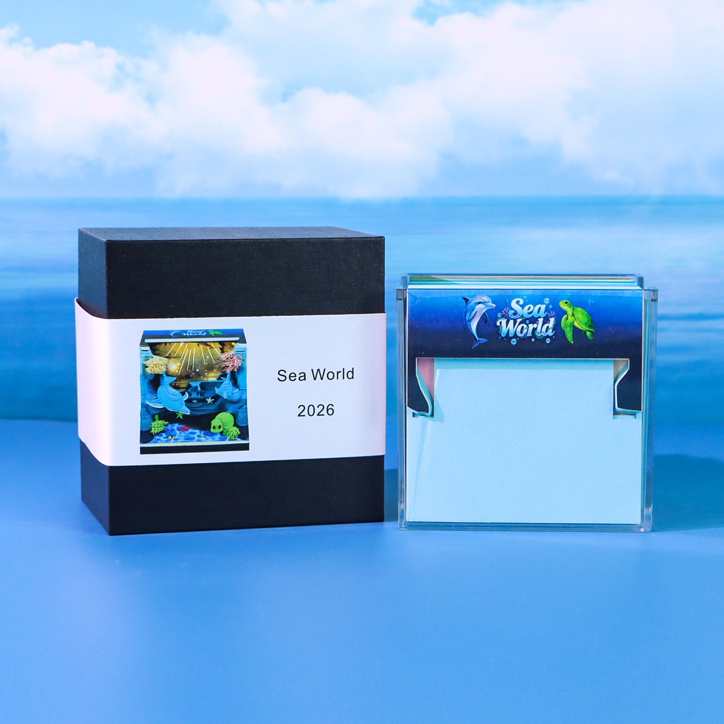 Underwater Wonderland Miniature Hand Tear off 3D Calendar Memo Pad With Light