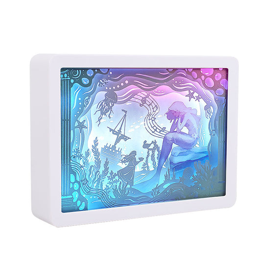 Music Undersea Style Paper Craving Lamp（white frame）