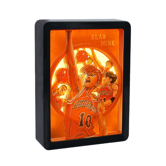 Slam Dunk Manga Anime Light Box Paper Craving Lamp（Black Shadow Box Frame）-2