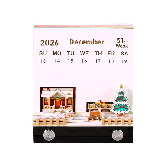 Christmas Snow Santa House 3D Memo Pad（3D Calendar 2026）