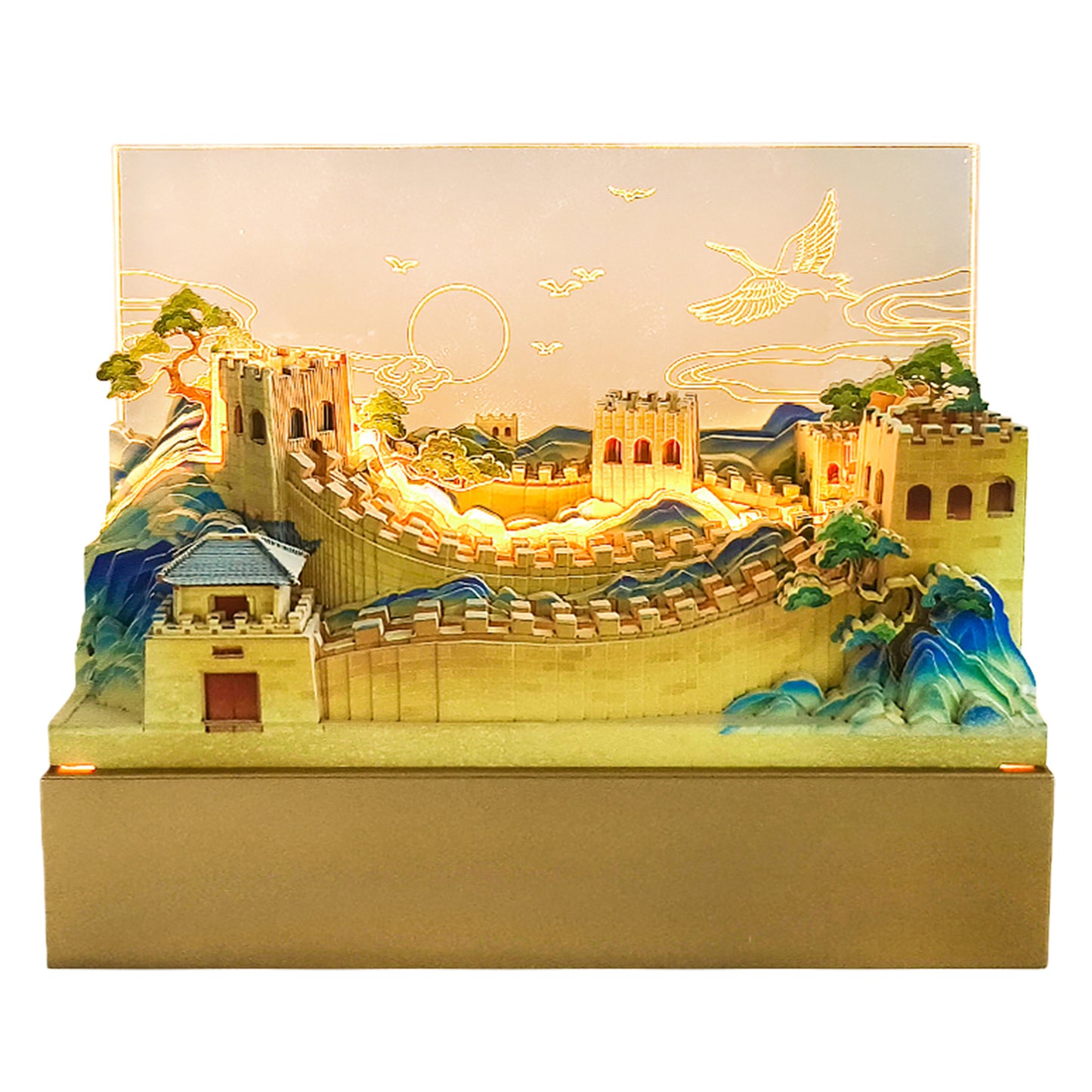 The Great Wall 3D Model Tear Off 3D Memo Pad With Light and Calendar