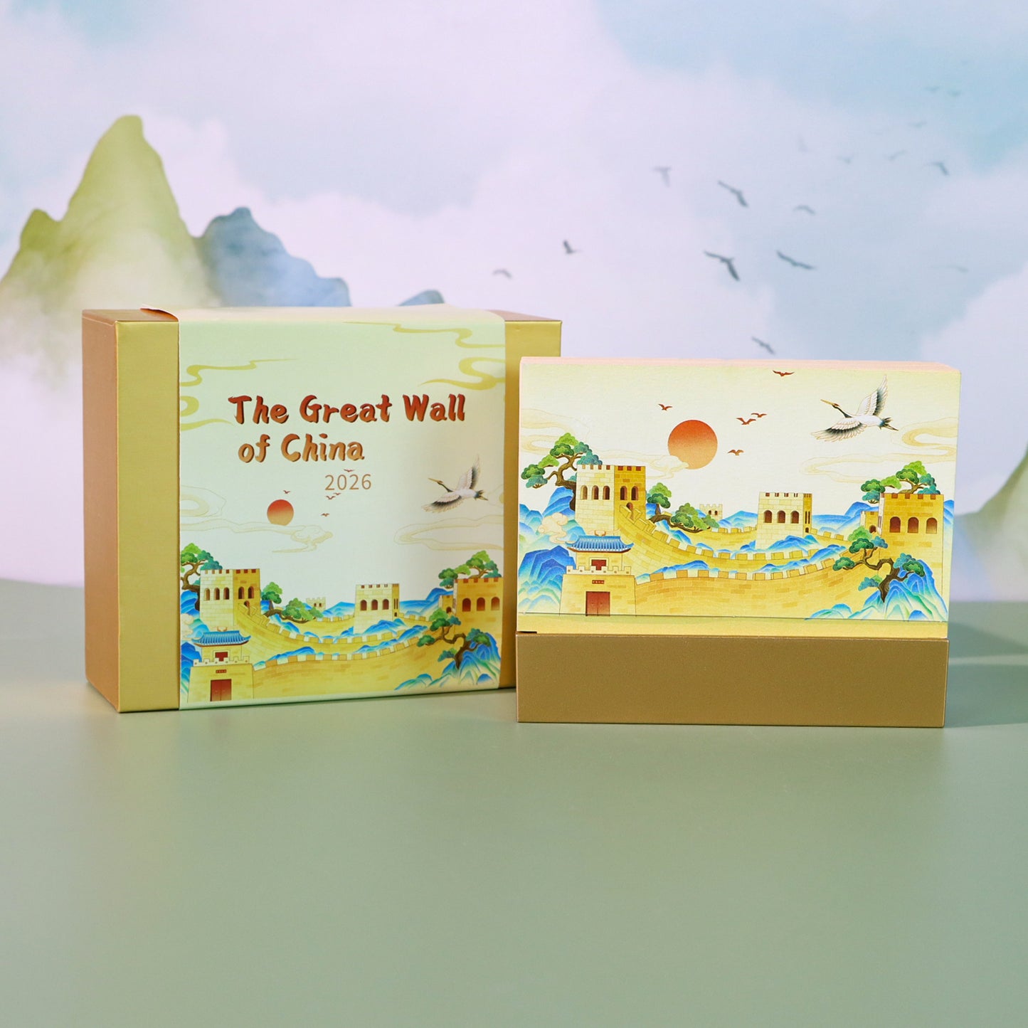 The Great Wall 3D Model Tear Off 3D Memo Pad With Light and Calendar