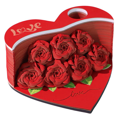 Flower Rose Bouquet 3D Paper Craft 2025 Creative Christmas Valentines Gift Novelty Magical Memo Pad Desk Calendar With Gift Box