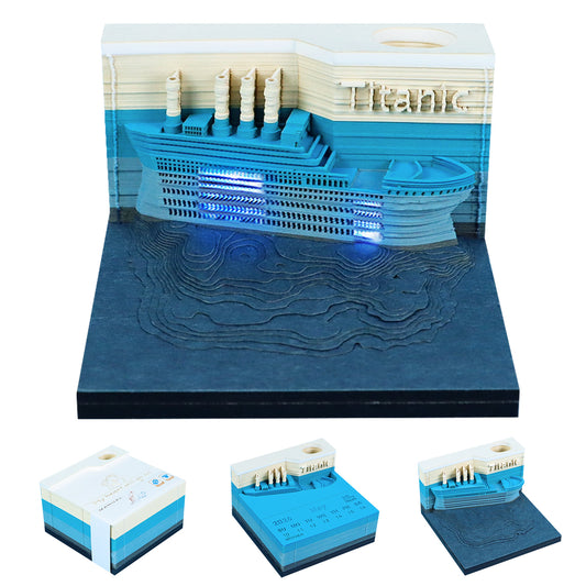 Titanic 3D Model Hand Torn Memo Pad With Weekly Calendar 2026