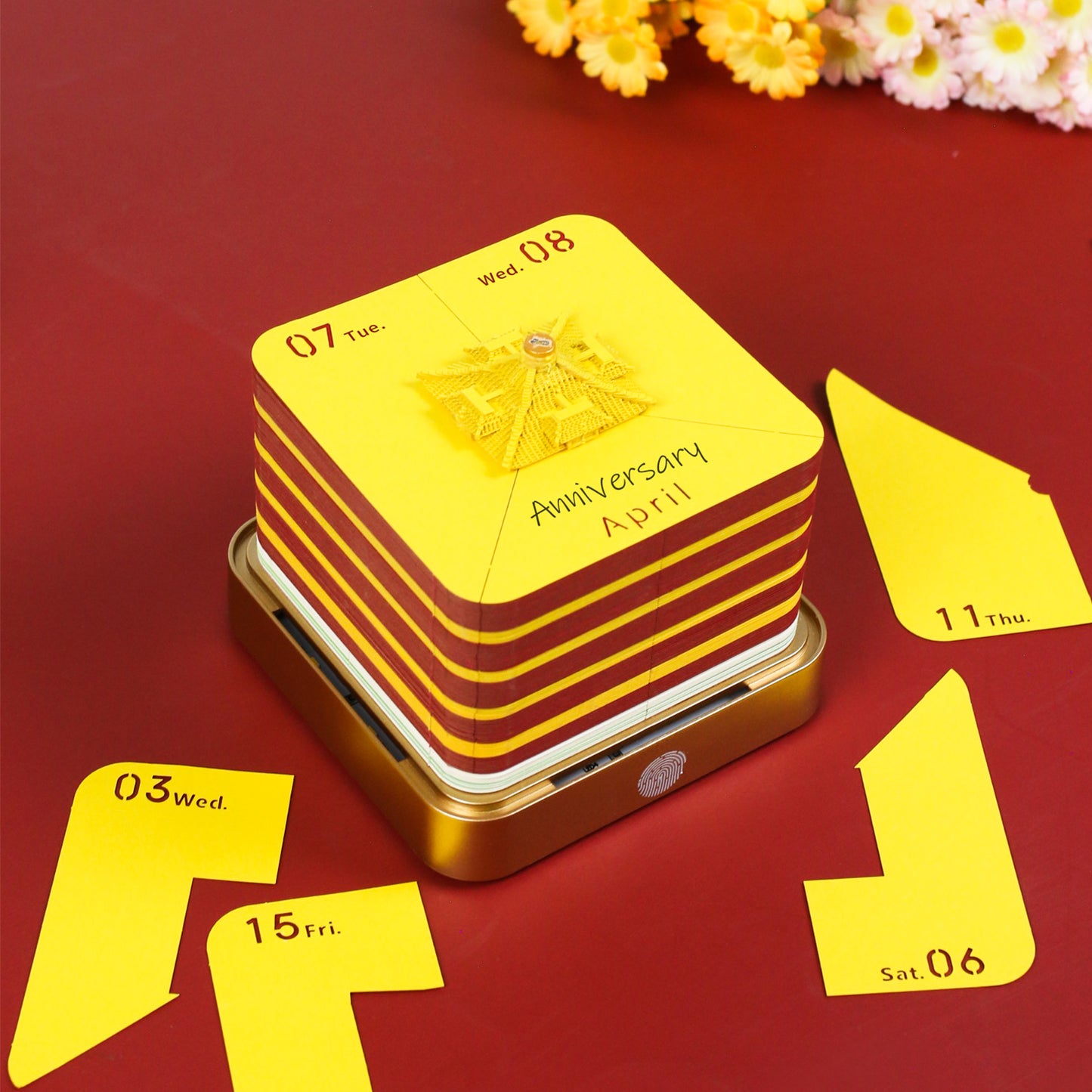Yellow Crane Tower 3D Model Hand Torn Memo Pad With Daily Calendar 2026