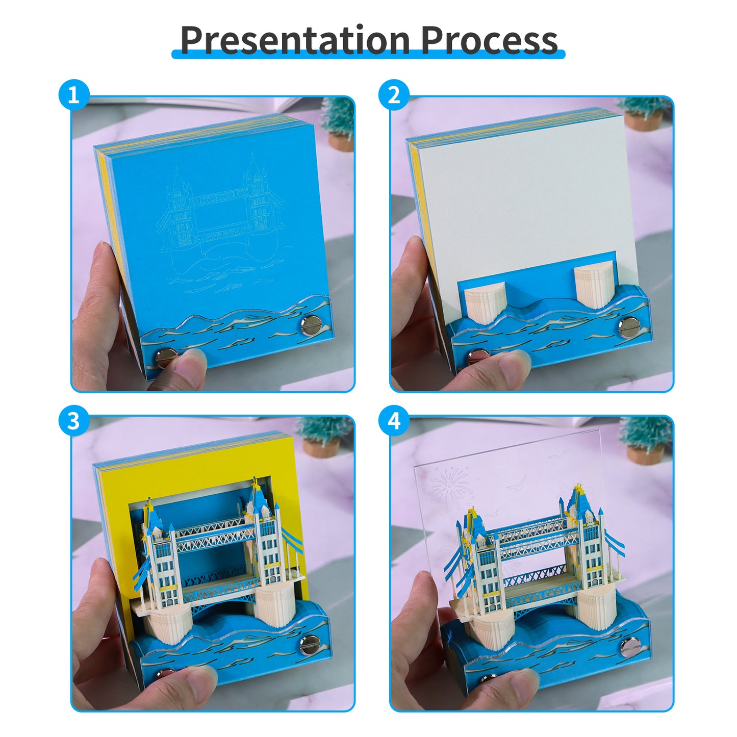 Twins Tower Bridge Tear Off 3D Memo Pad With Light