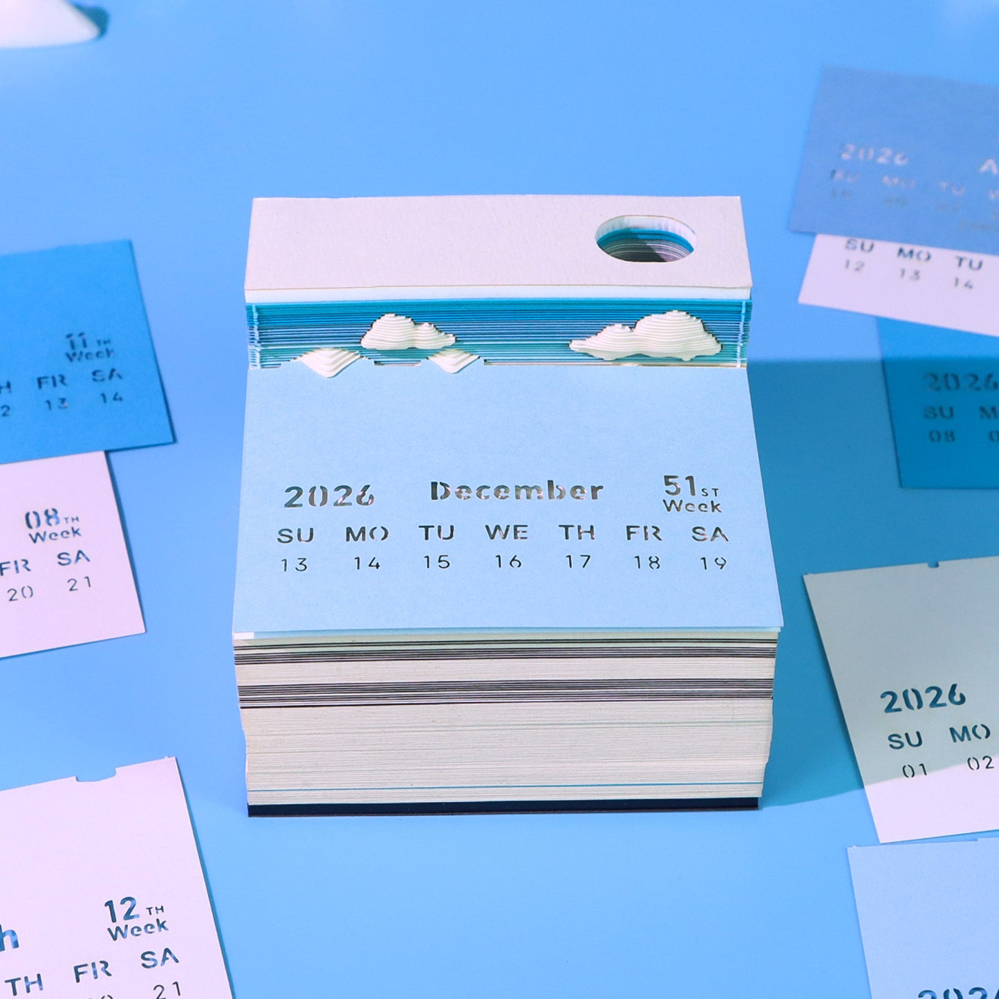 Polar Bear 3D Model Hand Torn Memo Pad With Weekly Calendar 2026