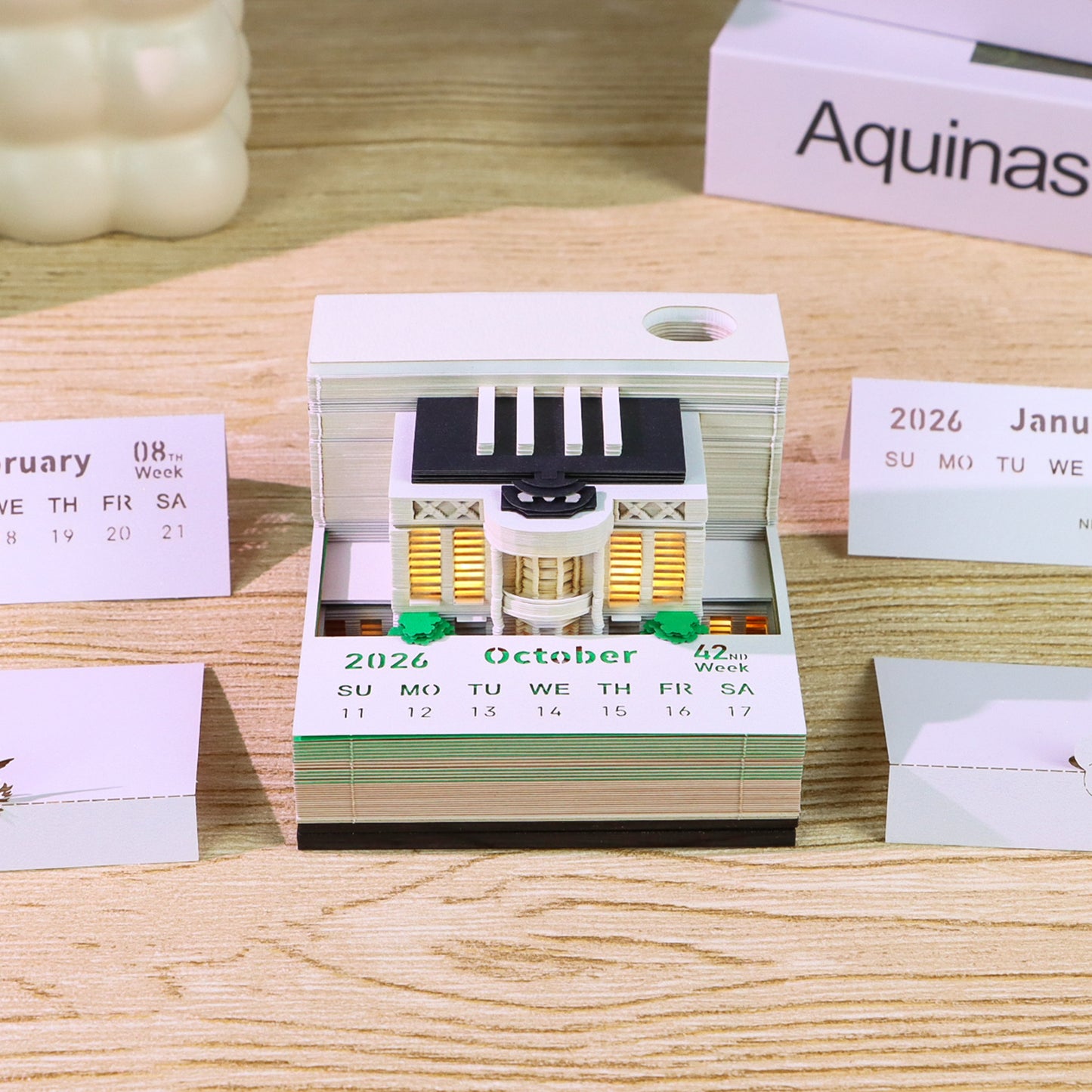 White House 3D Calendar Memo Pad With Light