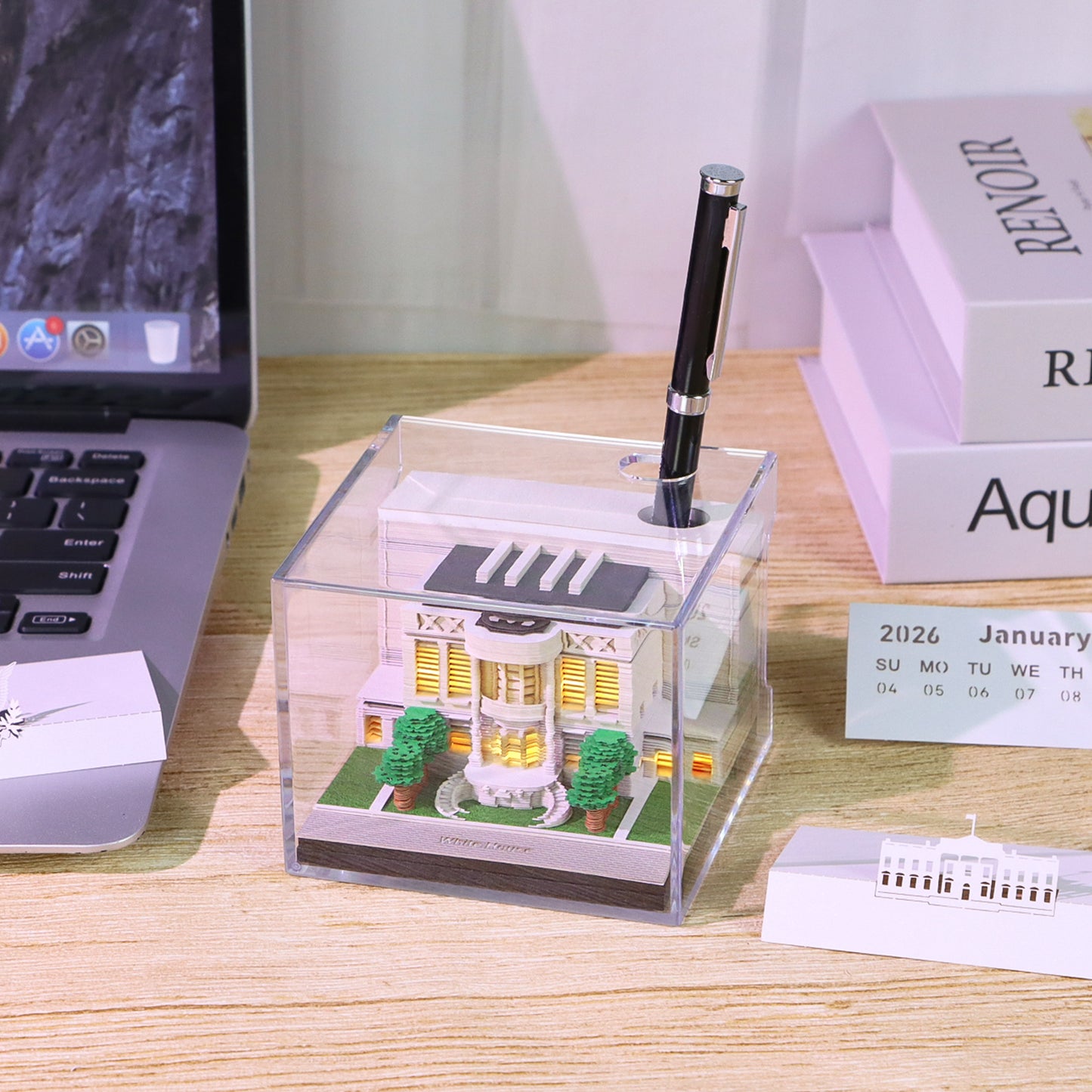 White House 3D Calendar Memo Pad With Light