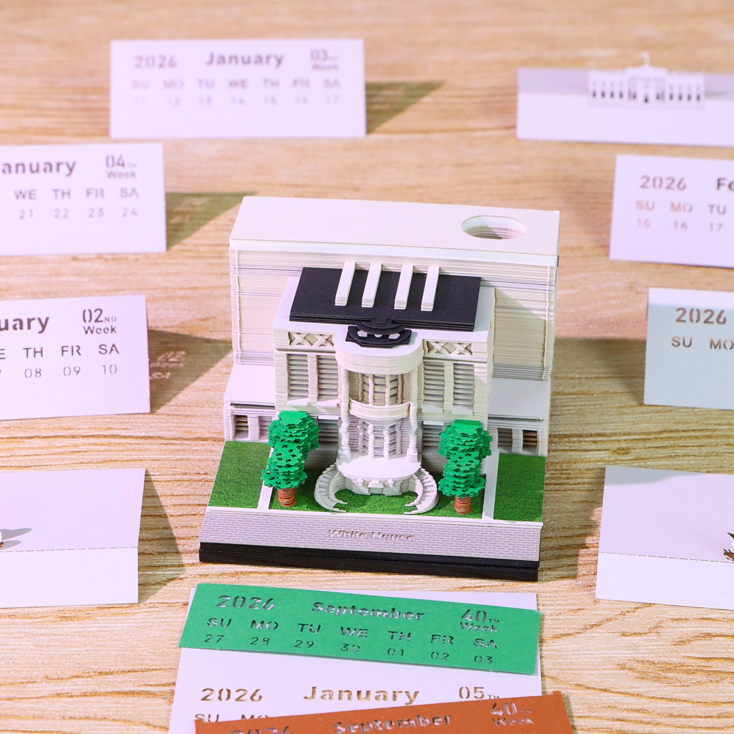 White House 3D Calendar Memo Pad With Light