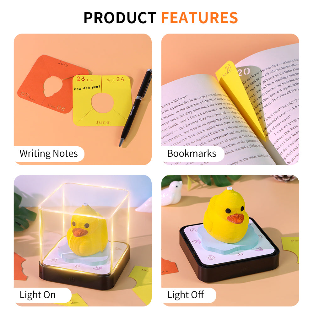 Yellow Dark 3D Model Hand Torn Memo Pad With Daily Calendar 2026