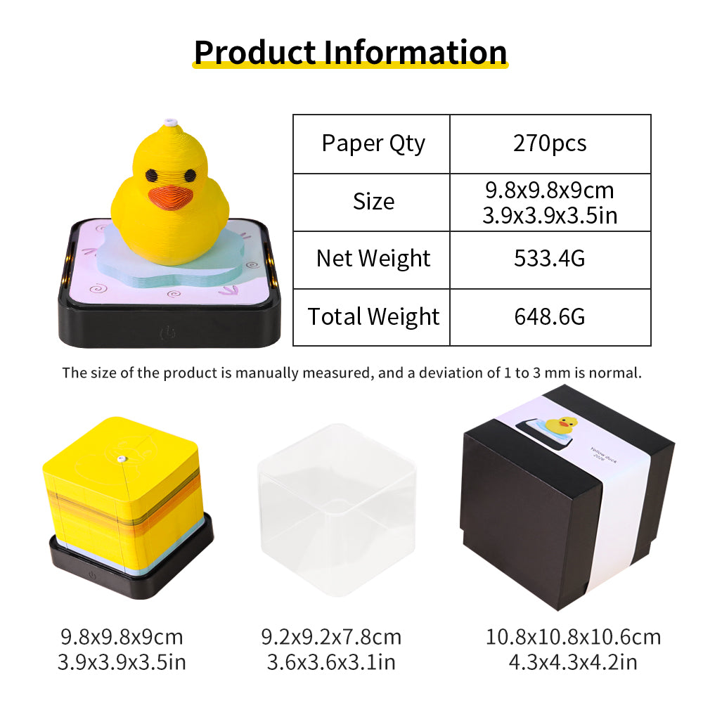 Yellow Dark 3D Model Hand Torn Memo Pad With Daily Calendar 2026