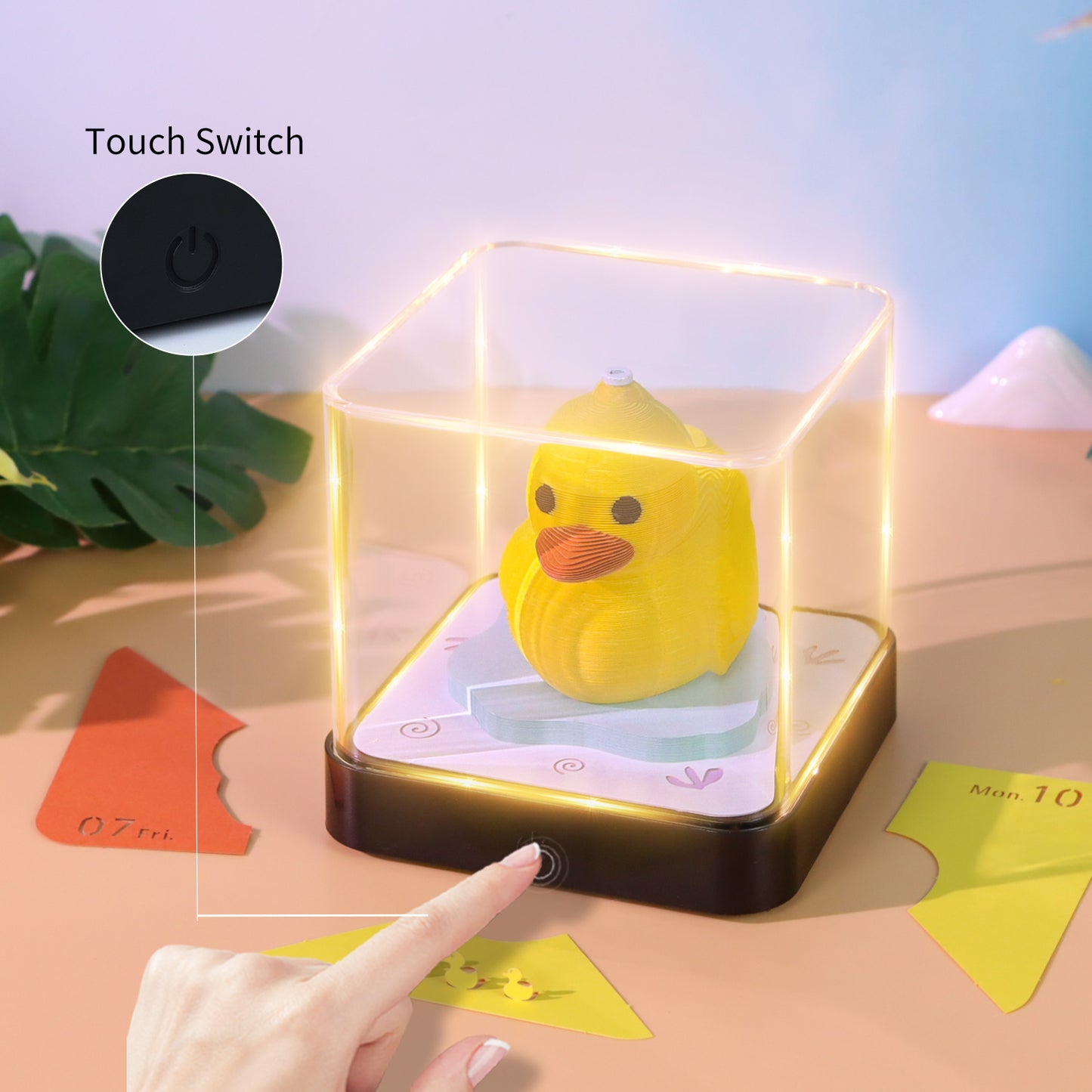 Yellow Dark 3D Model Hand Torn Memo Pad With Daily Calendar 2026