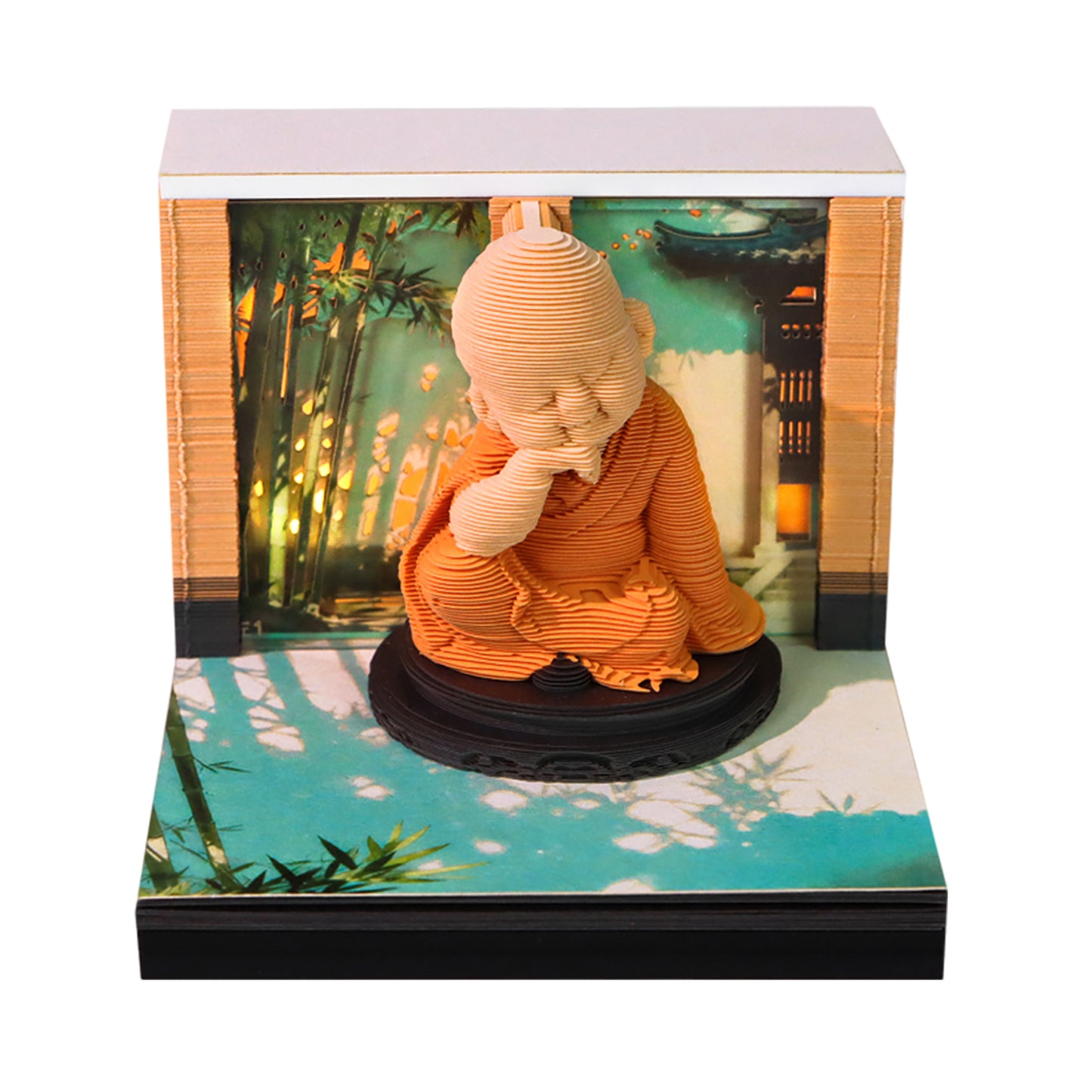Zen Little Monk Figure Model Hand Tear off 3D Memo Pad