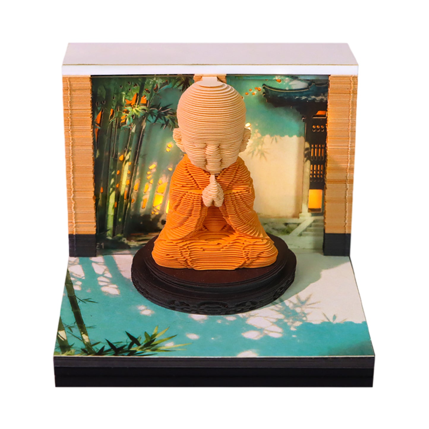 Zen Little Monk Figure Model Hand Tear off 3D Memo Pad