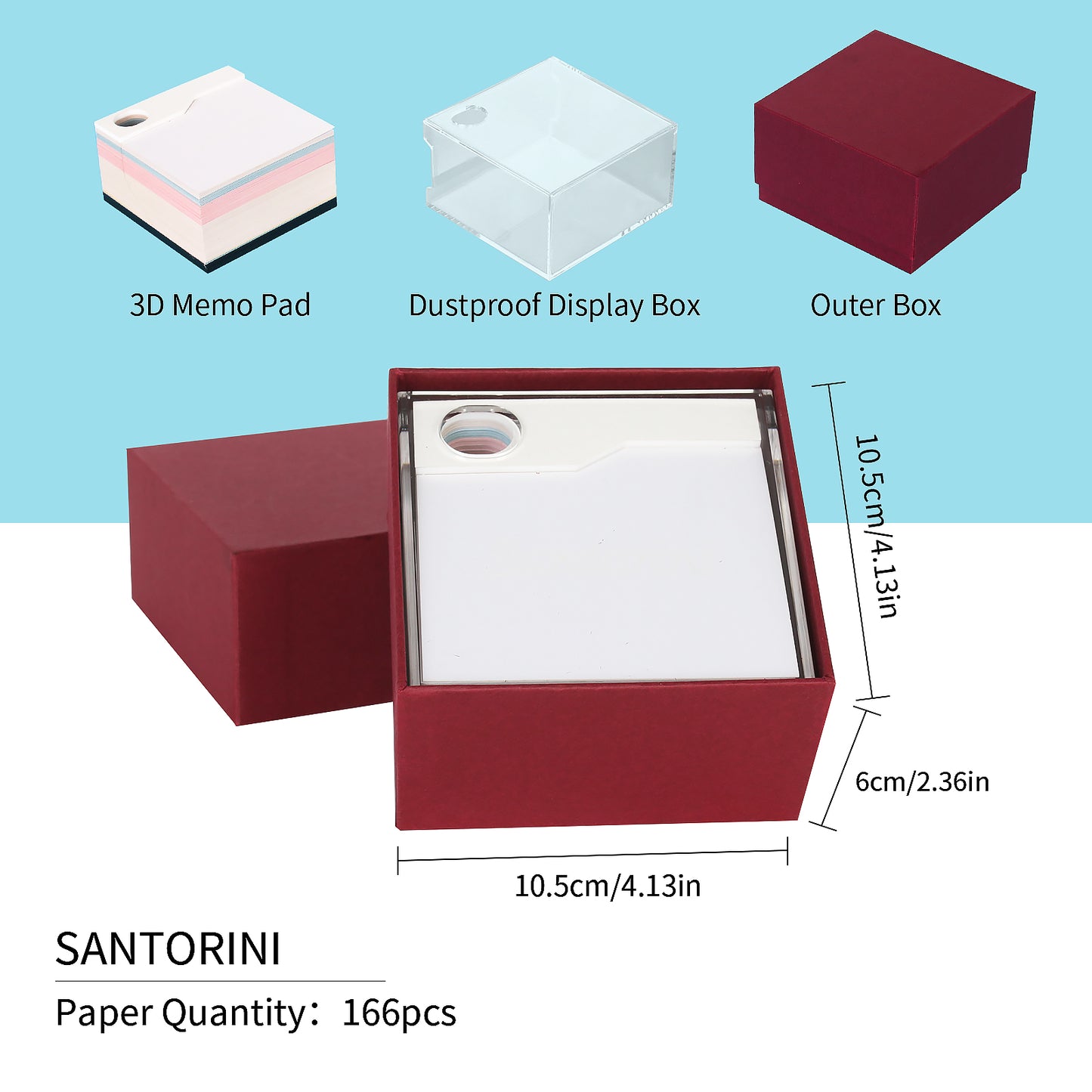 2025 Santorini 3d memo pad（lighted)