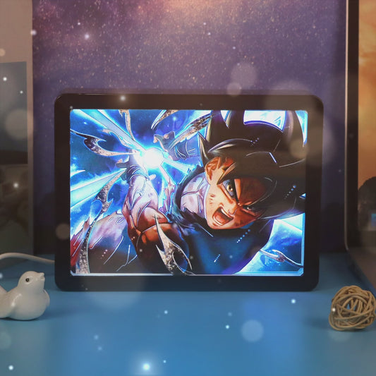 Dragon Ball Anime Light Box Paper Craving Lamp（Black Shadow Box Frame）