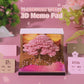 Sakura Cherry Blossom Tree 3D Model Memo Pad With Calendar