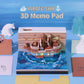 Pirate Ship 3D Model Memo Pad With Calendar