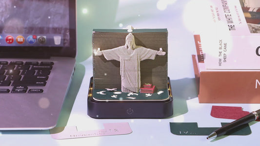 Jesus and Cross 3D Model Hand Torn Memo Pad With Daily Calendar 2026