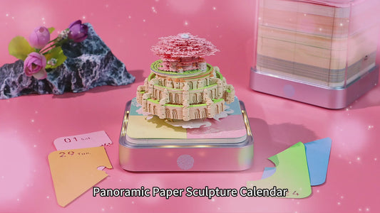 Castle in the Sky Model Hand Torn 3D Memo Pad Panoramic 3D Calendar