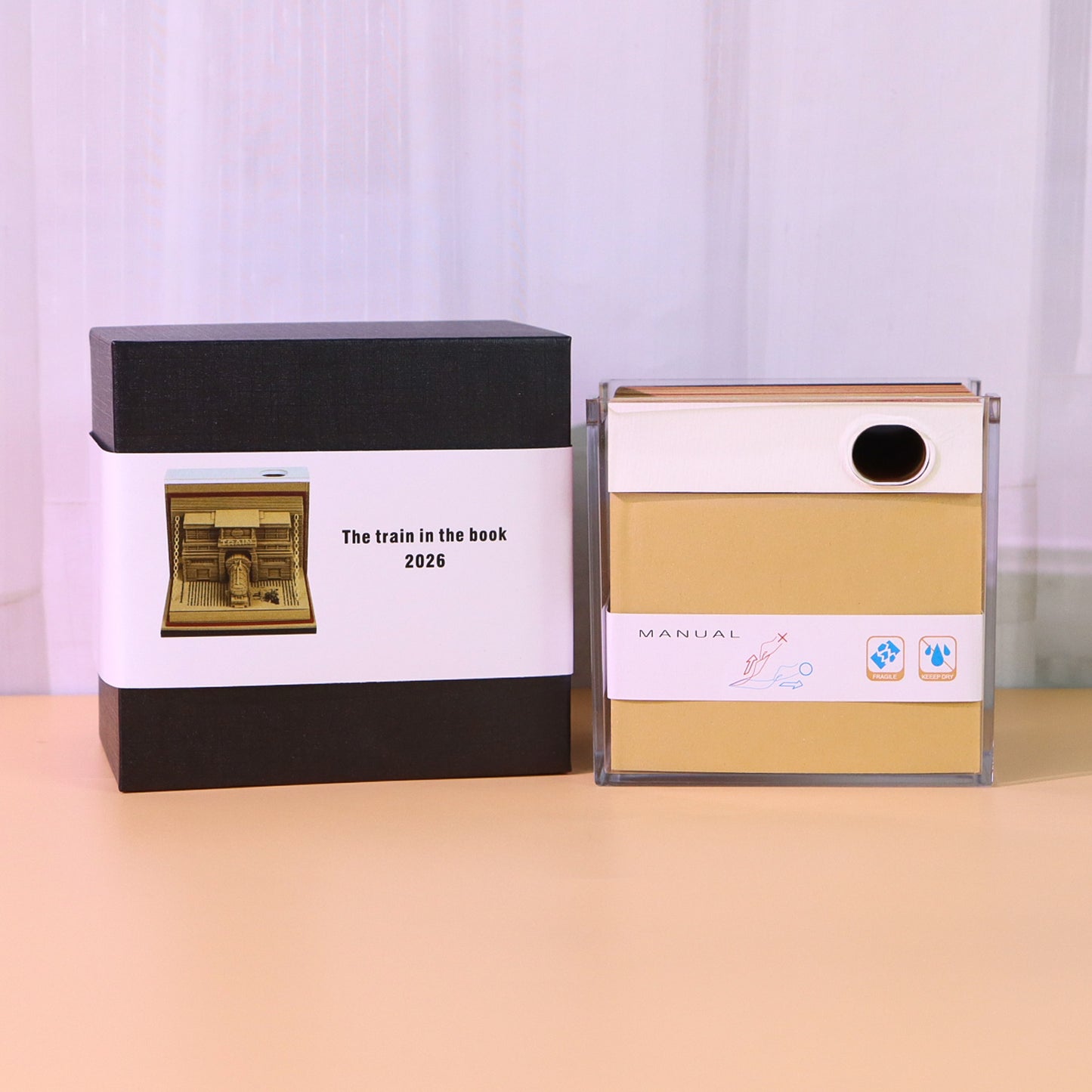 Train in the Book 3D Calendar Memo Pad With Light