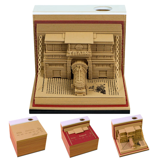 Train in the Book 3D Calendar Memo Pad With Light